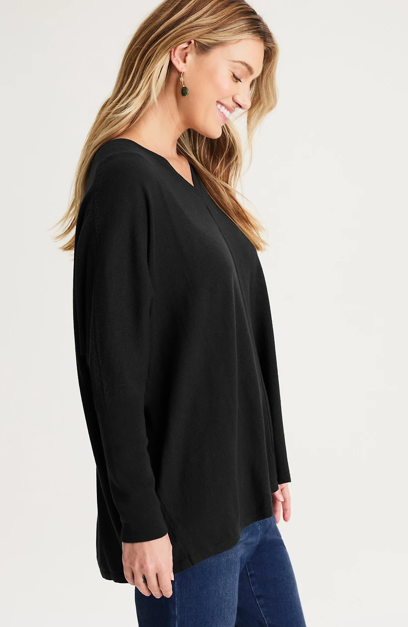 pure jill ribbed-cuffs v-neck pullover