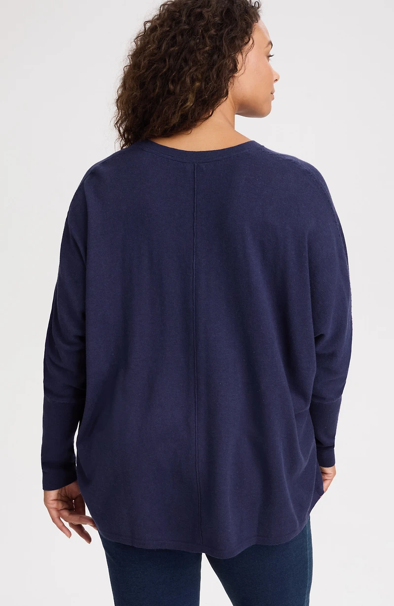 pure jill ribbed-cuffs v-neck pullover