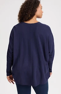 pure jill ribbed-cuffs v-neck pullover