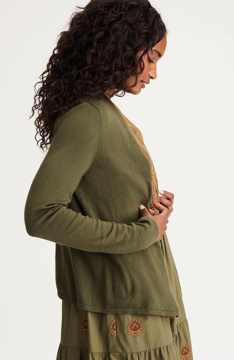 pure jill open-front dress cardi