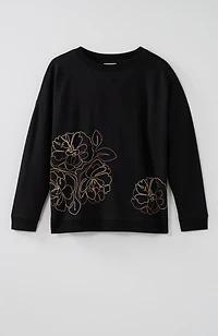 embroidered-blooms relaxed sweatshirt