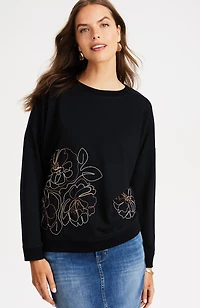 embroidered-blooms relaxed sweatshirt