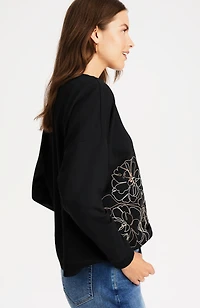 embroidered-blooms relaxed sweatshirt