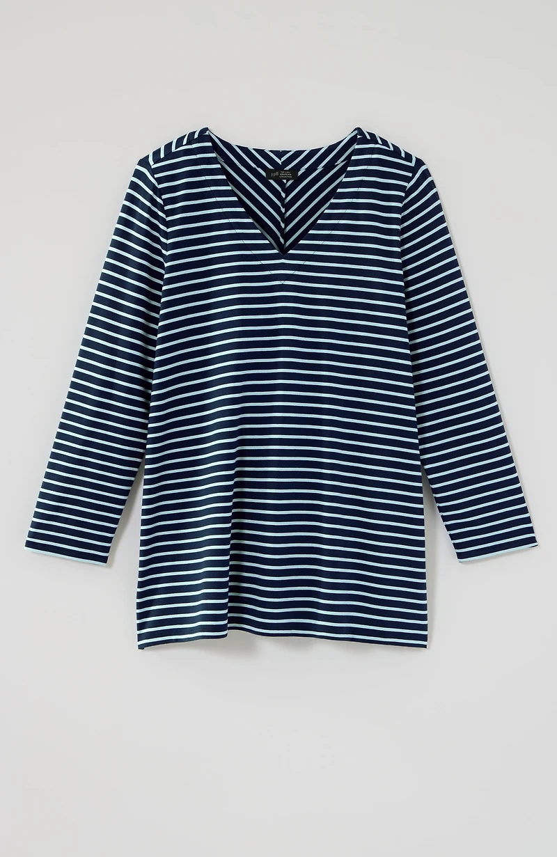 wearever mitered-stripe v-neck top