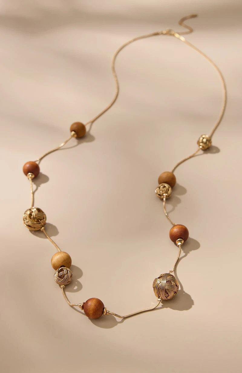 mixed-elements station necklace