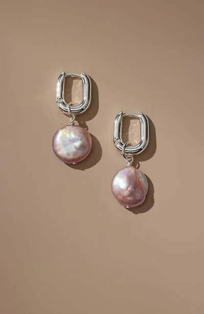 freshwater pearl hoop earrings