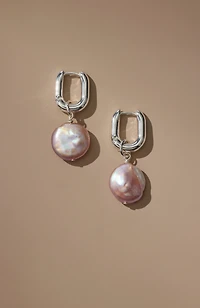 freshwater pearl hoop earrings