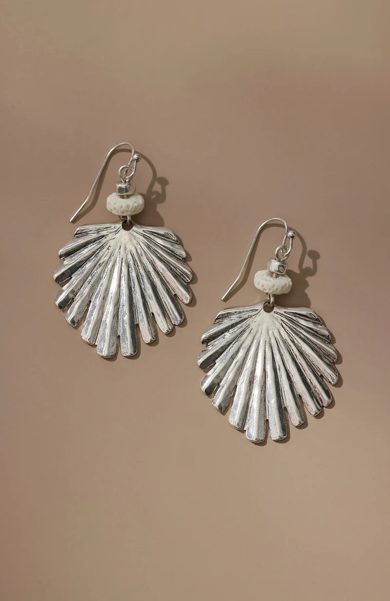 tropical palm leaf earrings
