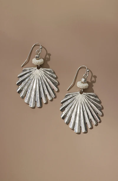 tropical palm leaf earrings