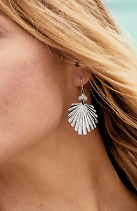 tropical palm leaf earrings