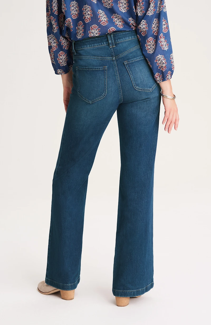 high-rise wide-leg trouser jeans