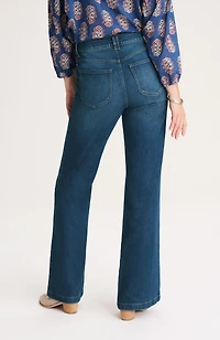 high-rise wide-leg trouser jeans