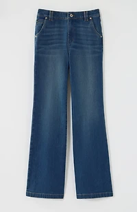 high-rise wide-leg trouser jeans