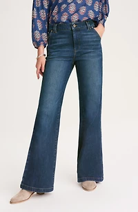 high-rise wide-leg trouser jeans
