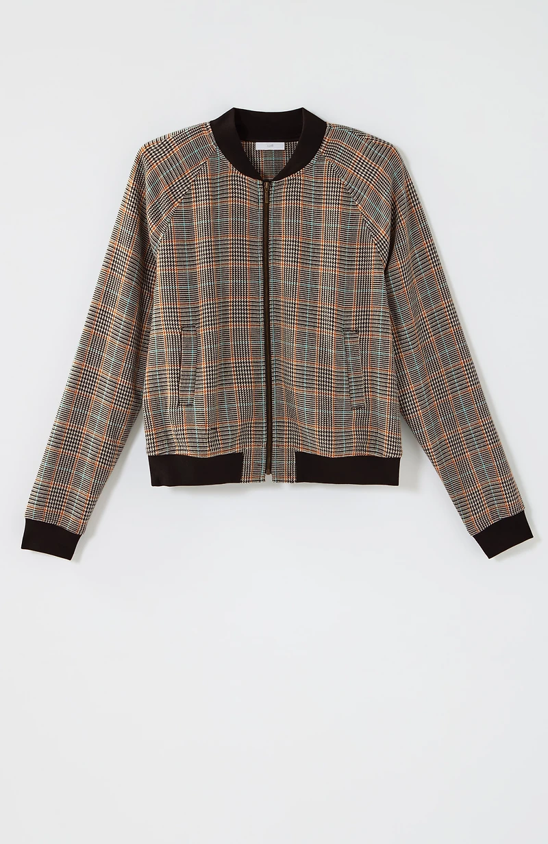 plaid bomber jacket