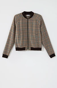 plaid bomber jacket
