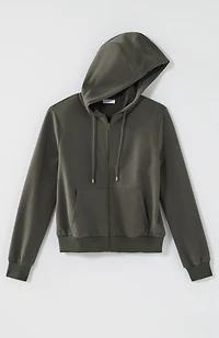 brushed-fleece hooded sweatshirt