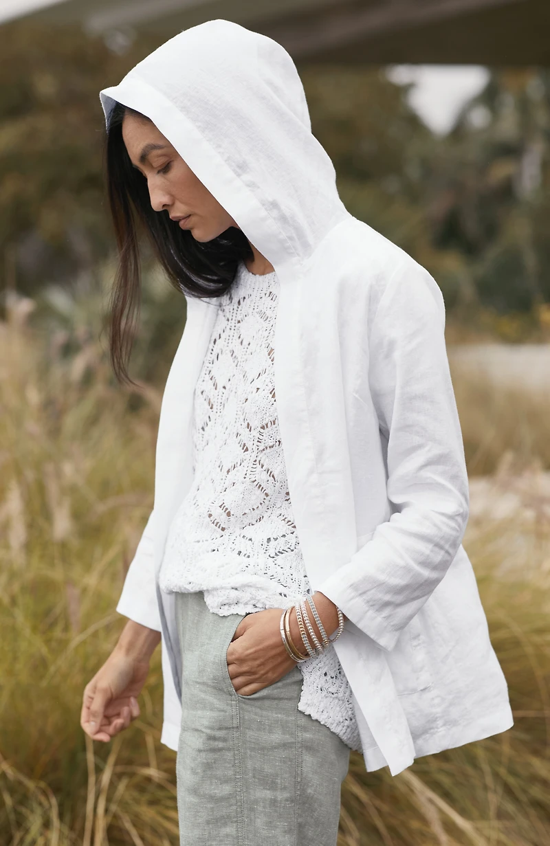 pure jill linen hooded jacket