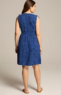 cotton-gauze tie-sleeve dress