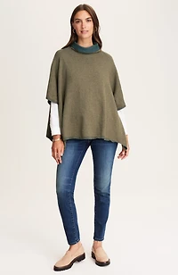two-tone sweater poncho
