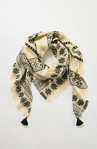 snowflake jacquard triangle scarf