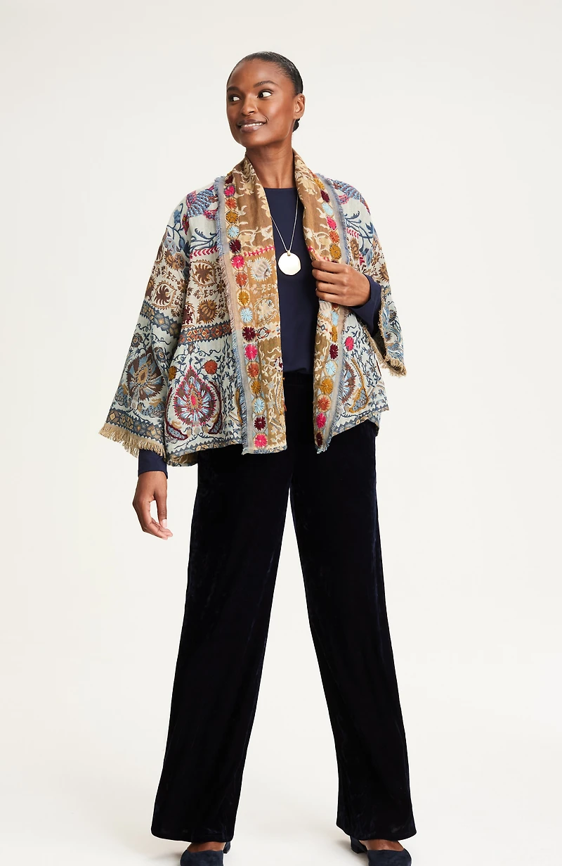 hand-embroidered jacquard soft jacket