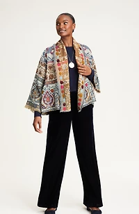 hand-embroidered jacquard soft jacket