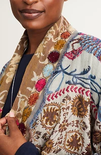hand-embroidered jacquard soft jacket
