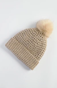 waffle-textured knit hat