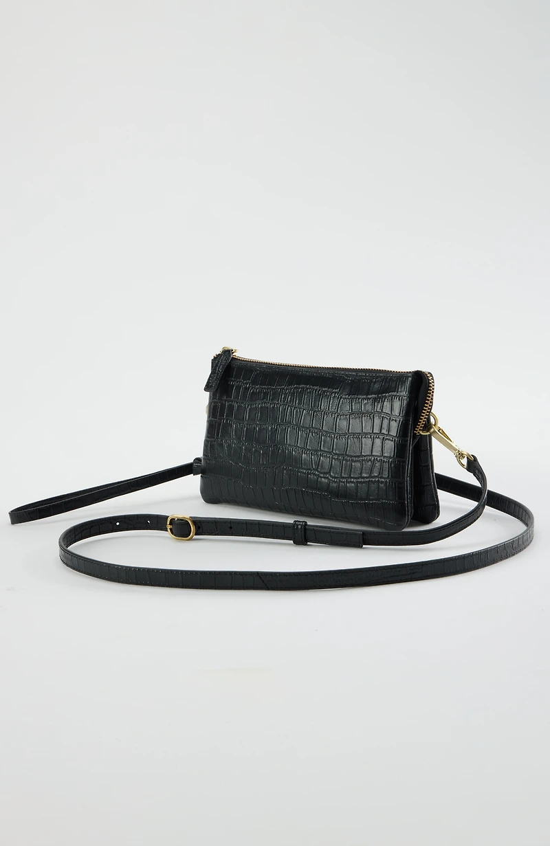 embossed leather 3-in-1 crossbody