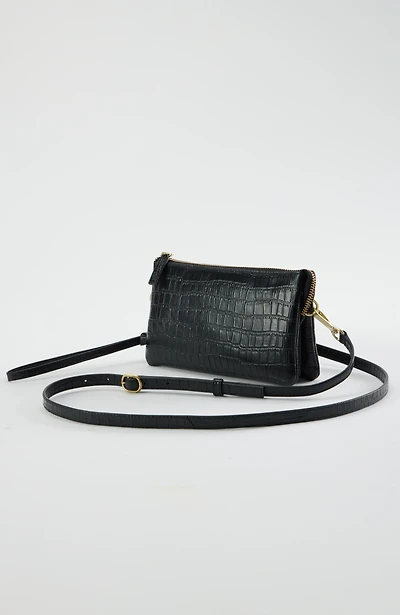 embossed leather 3-in-1 crossbody