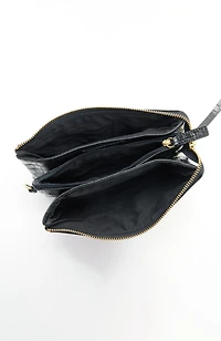 embossed leather 3-in-1 crossbody