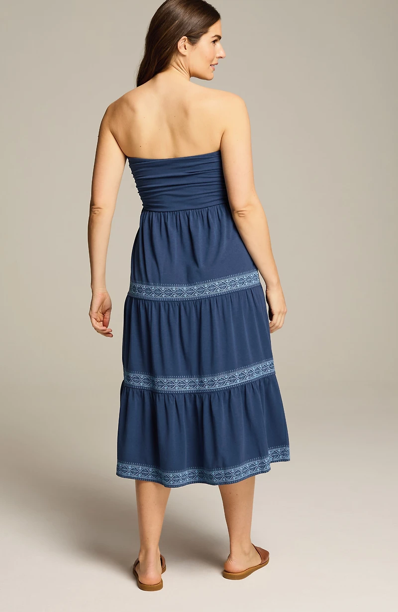 embroidered strapless dress