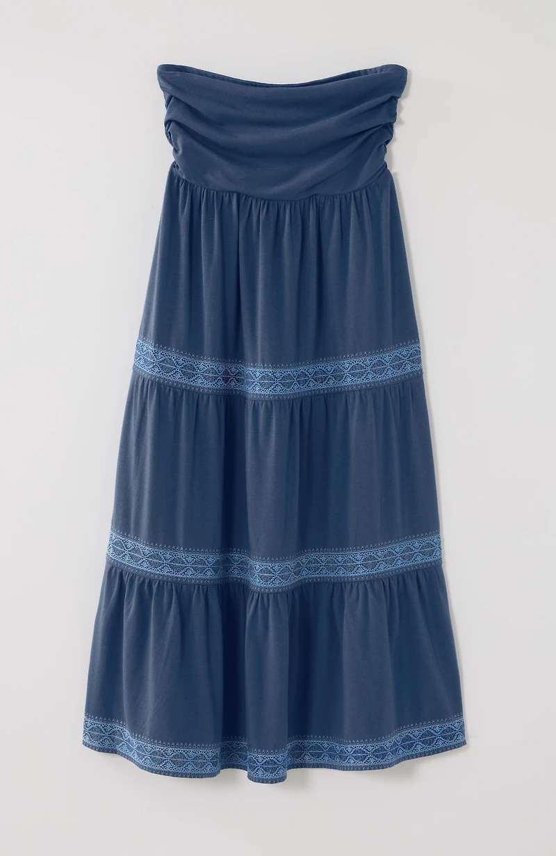 embroidered strapless dress