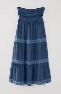 embroidered strapless dress