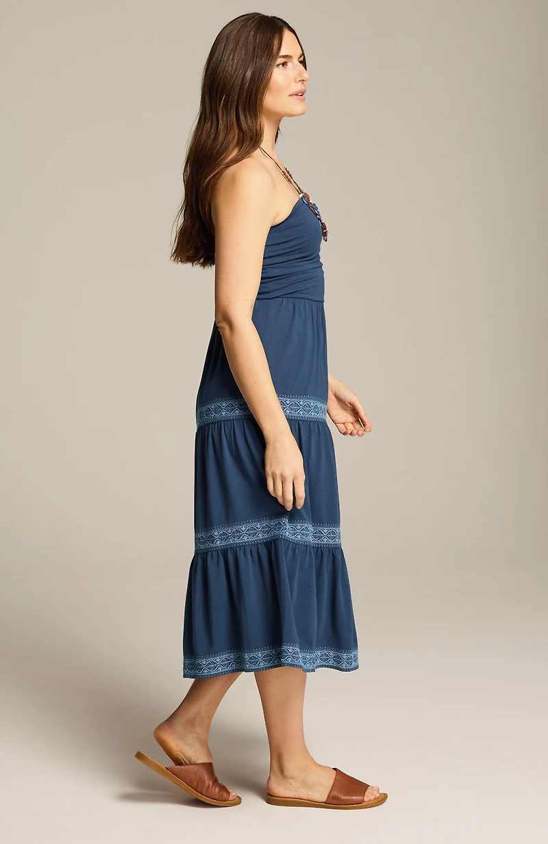 embroidered strapless dress