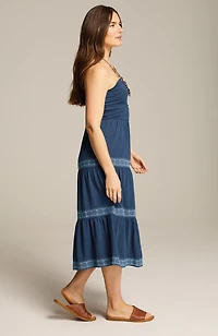 embroidered strapless dress