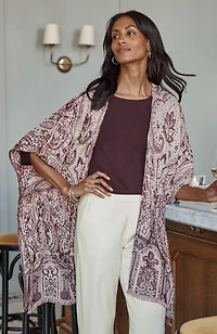 beaded jacquard ruana