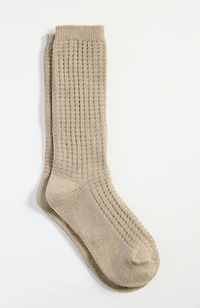 waffle-textured boot socks