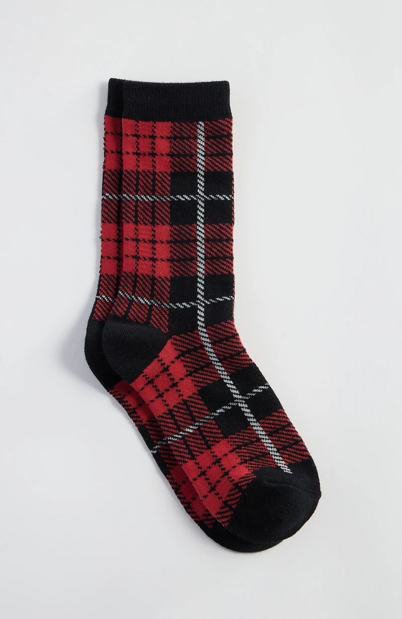 plaid crew socks