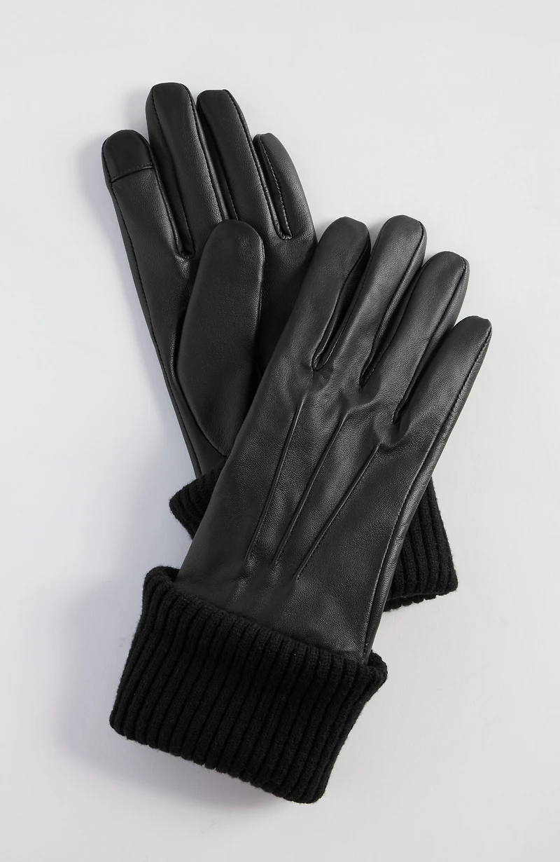 polished leather gloves