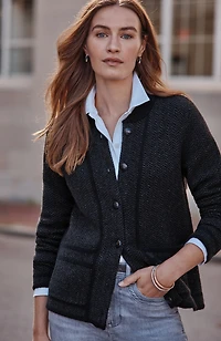 chevron sweater-jacket