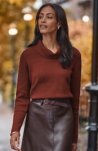 majestic cowl-neck sweater