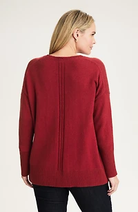 detachable-scarf crew-neck sweater