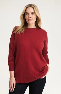 detachable-scarf crew-neck sweater