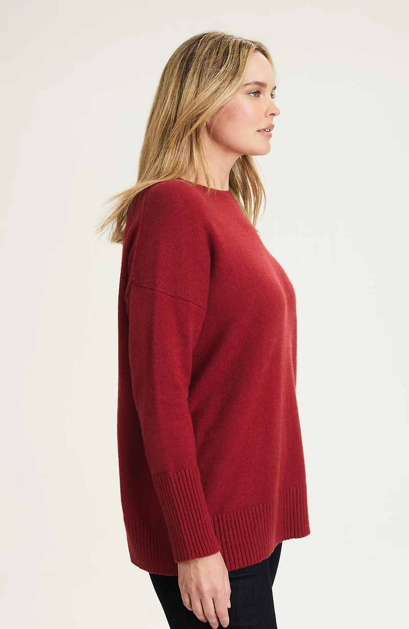 detachable-scarf crew-neck sweater