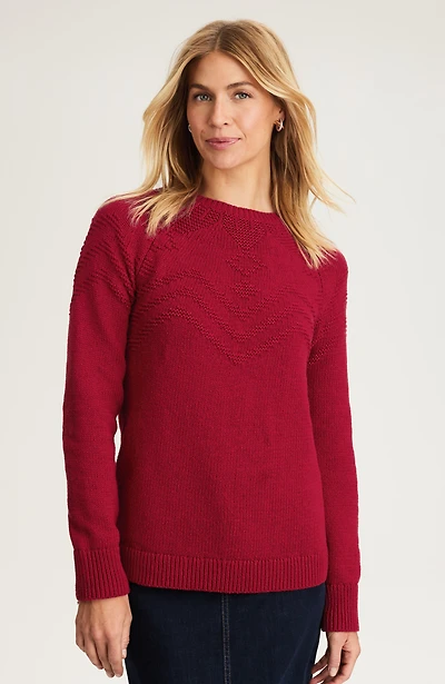 textured-yoke sweater