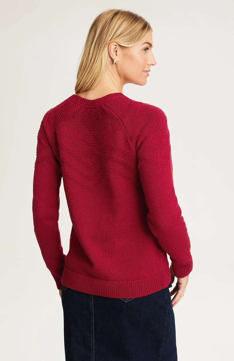 textured-yoke sweater