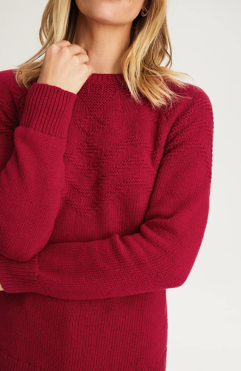 textured-yoke sweater