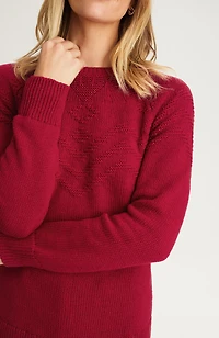 textured-yoke sweater